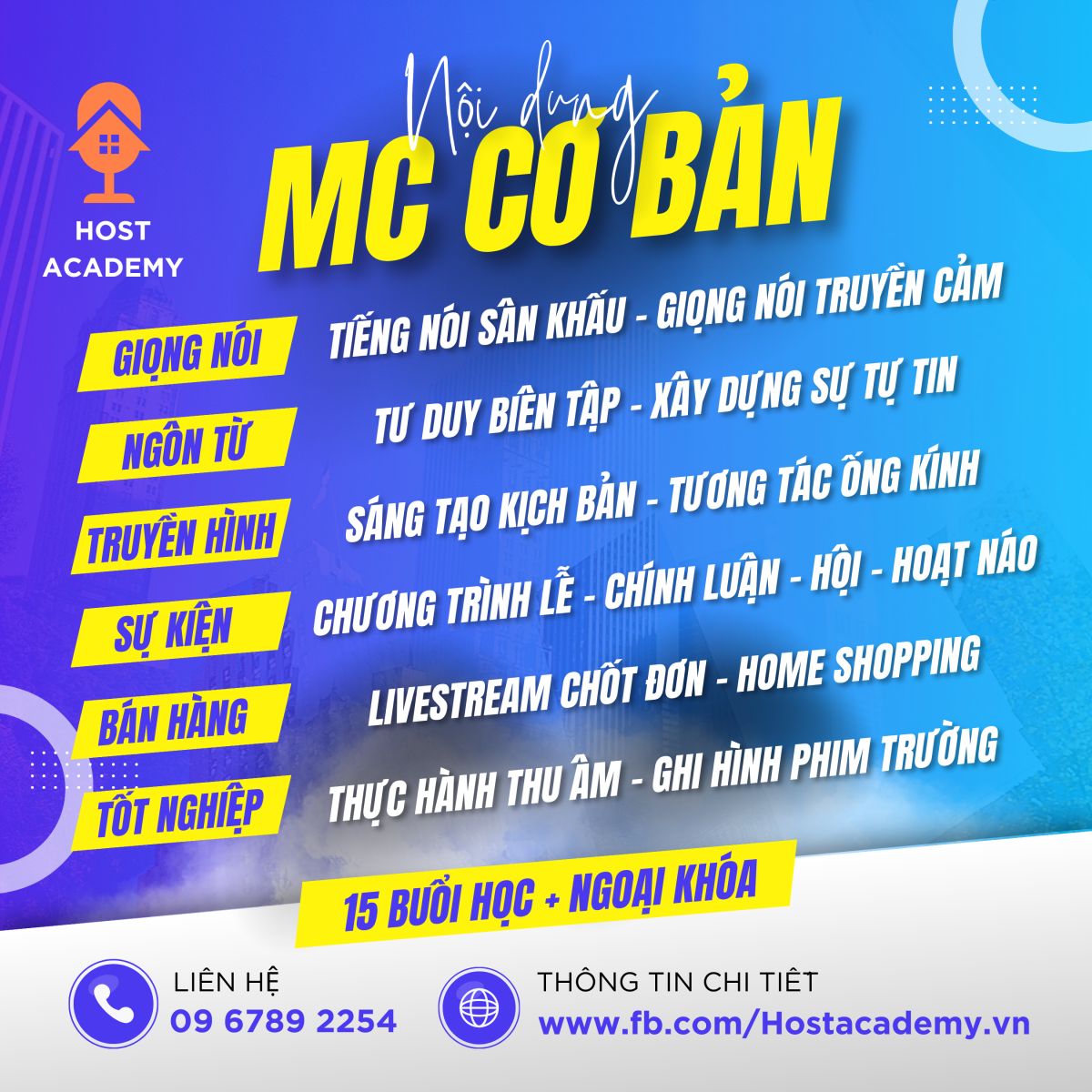 Chương trình học MC cơ bản tại HOST Academy
