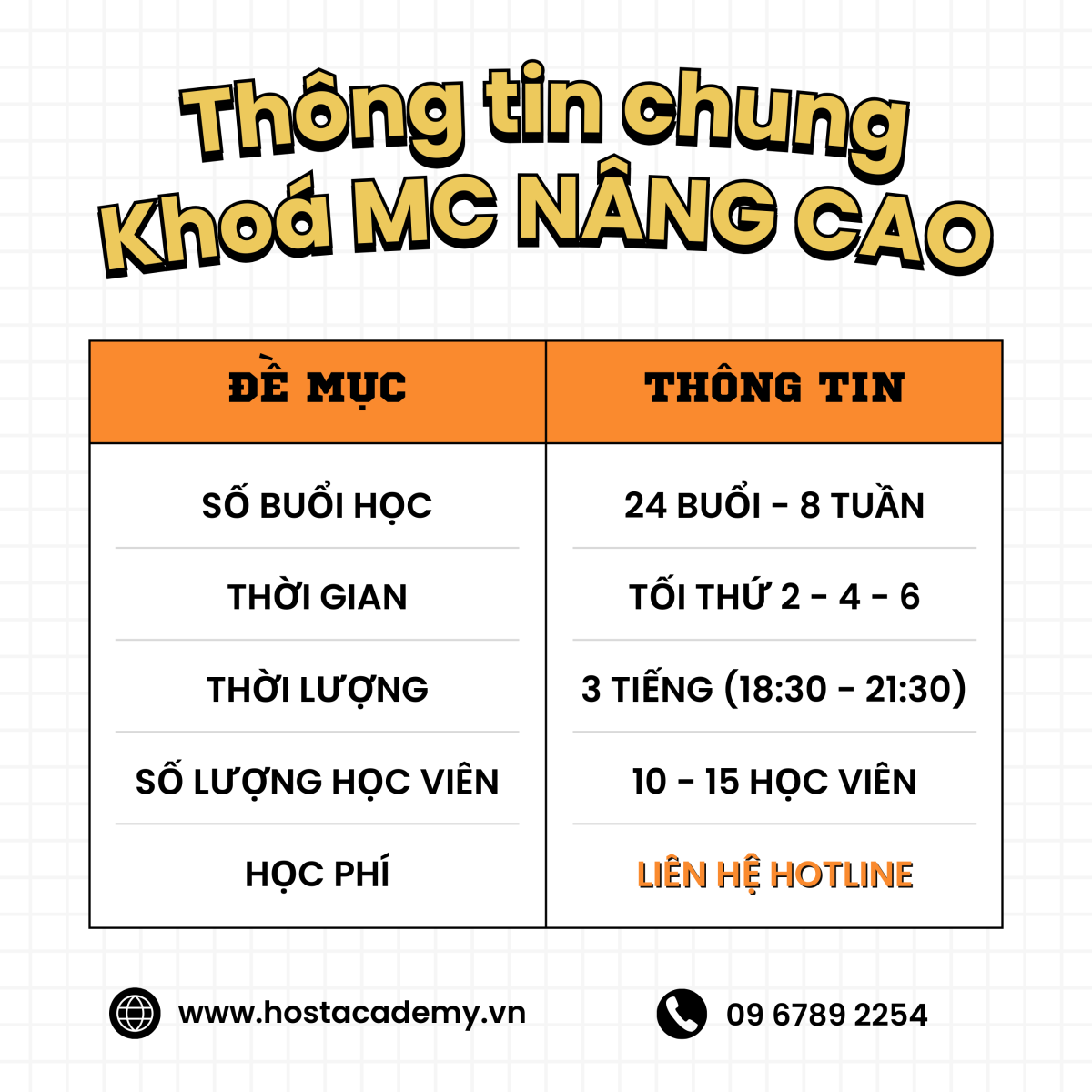 Khóa học MC nâng cao tại HOST Academy