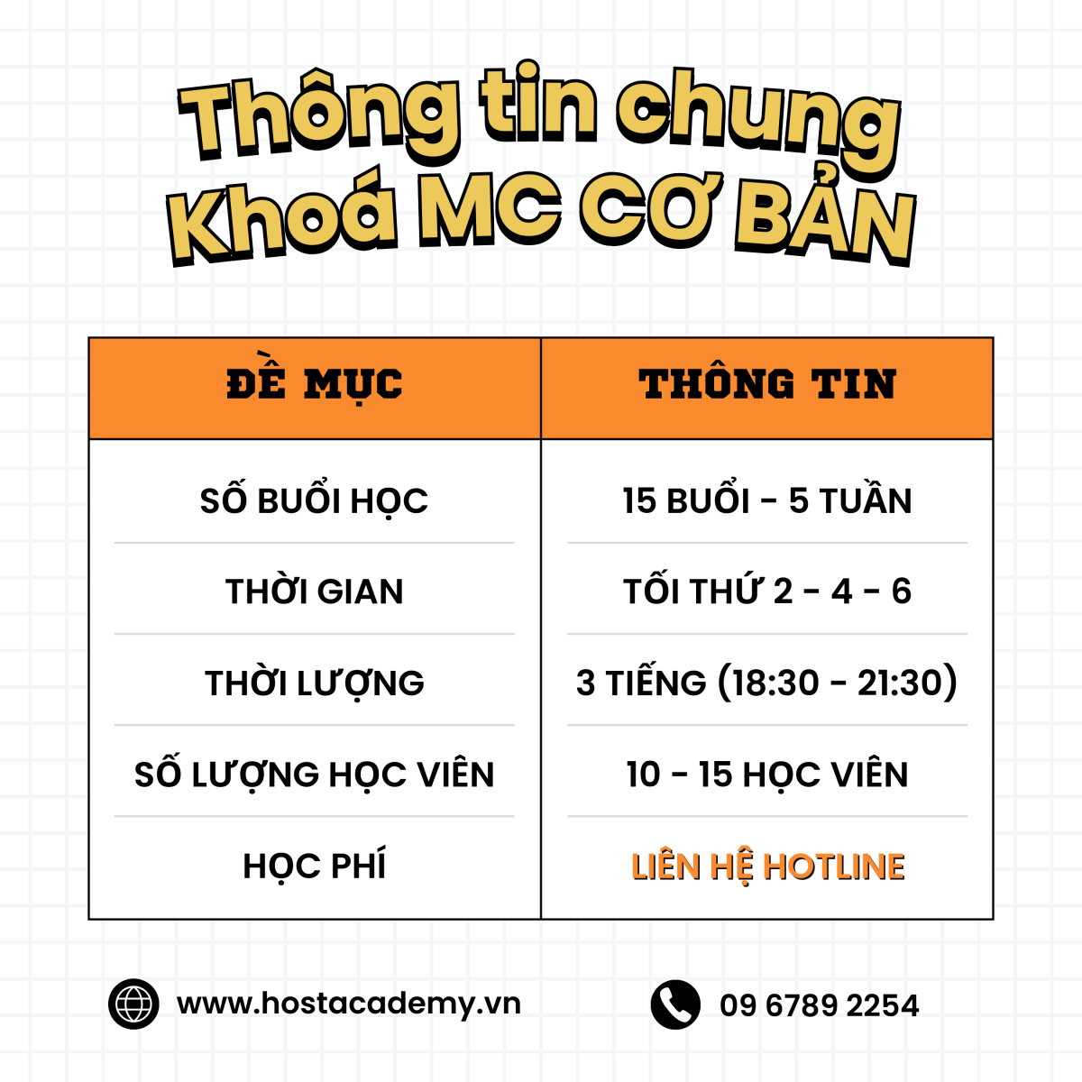 Khóa học cơ bản tại HOST ACADEMY